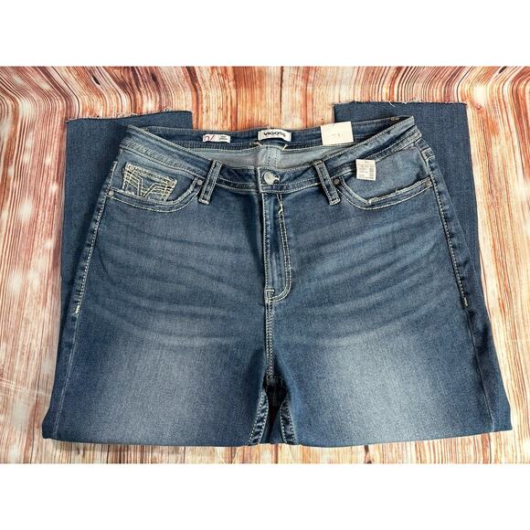 Vigoss HERITAGE FIT Sz 22 High Rise Raw Hem Crop Straight Jeans Denim Pant 38x26 - Picture 3 of 11